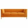 Modland 83.4'' Tuxedo Velvet Arm Sofa With Gold Leg, Orange 2 Modland 83.4'' Tuxedo Velvet Arm Sofa With Gold Leg, Orange -GDF sofa Shop d061a54702fb075f 3196 w800 h800 b1 p0
