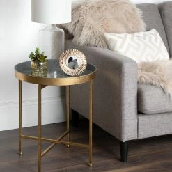 Uniek Celia Round Metal Side Table, Gold Gray -GDF sofa Shop d0e152d40c6b28dd 9308 w800 h800 b0 p0