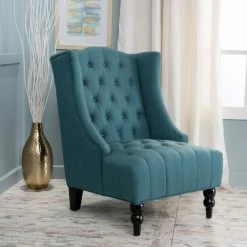GDFStudio GDF Studio Adriana Tall Wingback Tufted Fabric Club Chair, Dark Teal -GDF sofa Shop d131b17901b9a0e8 7320 w800 h800 b0 p0