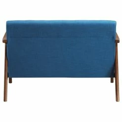 GDFStudio GDF Studio Buda Mid-Century Modern Settee, Navy Blue/Brown -GDF sofa Shop d1a150c001e13951 0559 w800 h800 b1 p0