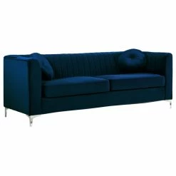 Meridian Furniture Isabelle Velvet Sofa, Navy