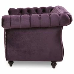 GDFStudio Leila Chesterfield Velvet Club Chair, Blackberry, Dark Brown -GDF sofa Shop d1b17a3101d7a8a8 3596 w800 h800 b1 p0