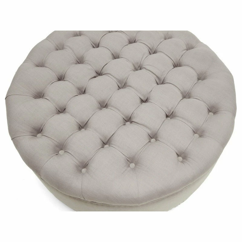 Baxton Studio Iglehart Beige Linen Modern Tufted Ottoman 6 Baxton Studio Iglehart Beige Linen Modern Tufted Ottoman - Image 4