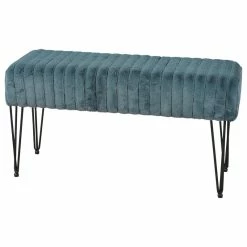 GDF sofa Shop 15 Home Soft Things Serenta Super Mink Ottoman, Dark Teal, 46"x16"x7"