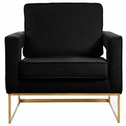 Meridian Furniture Noah Velvet Accent Chair, Black, Gold Base -GDF sofa Shop d2e1ddaf02740be3 2681 w800 h800 b1 p0