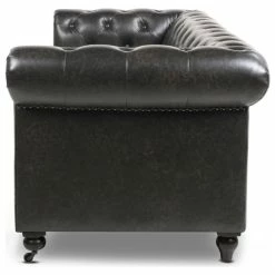 Jennifer Taylor Home Winston 91" Tufted Chesterfield Sofa, Vintage Black Brown Faux Leather 18 Jennifer Taylor Home Winston 91" Tufted Chesterfield Sofa, Vintage Black Brown Faux Leather -GDF sofa Shop d3215ab20d8cfddb 6633 w800 h800 b1 p0