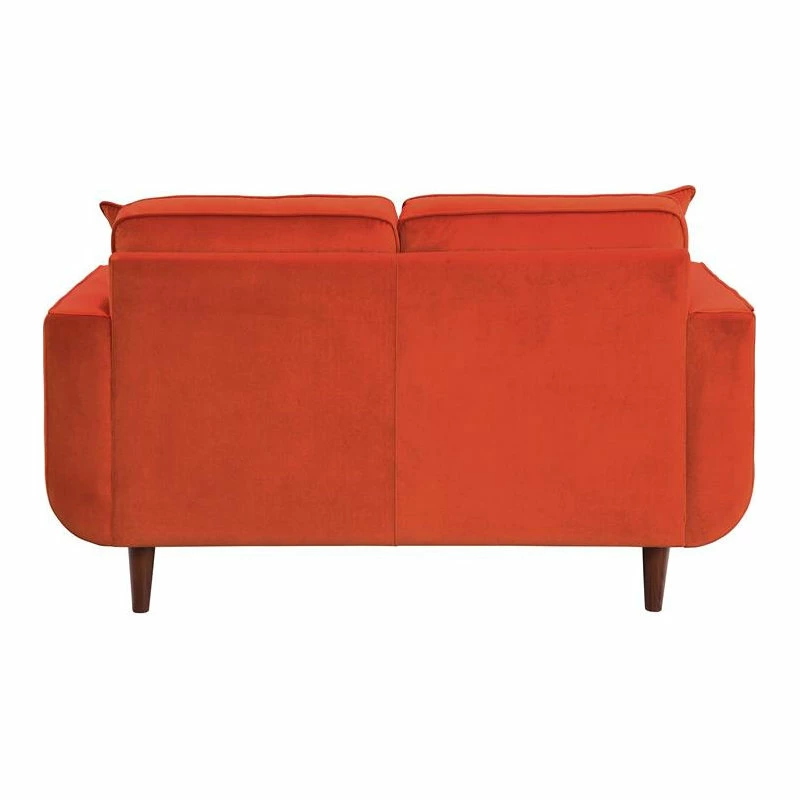 Domain Industries Inc. Lexicon Rand 59" Modern Velvet Loveseat With 2 Pillows In Orange 7 Domain Industries Inc. Lexicon Rand 59" Modern Velvet Loveseat With 2 Pillows In Orange - Image 5