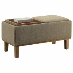Convenience Concepts Designs4Comfort Brentwood Ottoman In Sandstone Beige Fabric