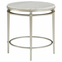 Inspire Q Milroy Champagne Silver Finish Round Marble Top End Table -GDF sofa Shop d37183a300b16d3b 0886 w800 h800 b1 p0