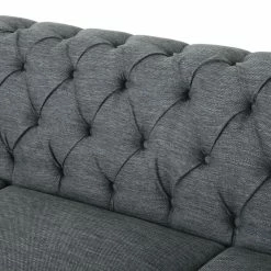 GDFStudio Bowes Chesterfield Tufted 3 Seater Sofa With Nailhead Trim, Charcoal + Dark Brow 19 GDFStudio Bowes Chesterfield Tufted 3 Seater Sofa With Nailhead Trim, Charcoal + Dark Brow -GDF sofa Shop d441e5540374569d 9000 w800 h800 b0 p0