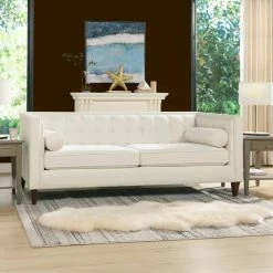 Jennifer Taylor Home Jack 84" Modern Tuxedo Tufted Sofa, Cloud White Performance Velvet -GDF sofa Shop d4519b8303daf4a7 6594 w800 h800 b0 p0