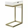 Loft Lyfe Demetrius C-Table With Drawer, USB Port & Wall Plug, White/Gold -GDF sofa Shop d4913f050e9f6c1f 3162 w800 h800 b1 p0