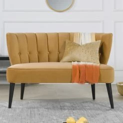 Jennifer Taylor Home Becca Channel And Button Tufted Settee, Gold -GDF sofa Shop d4e1701c03a1f22f 8964 w800 h800 b0 p0