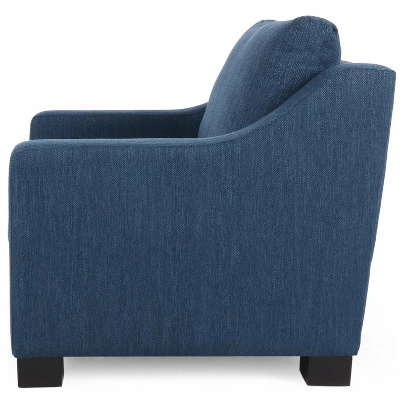 GDFStudio Casen Fabric Club Chair, Navy Blue/Dark Brown 8 GDFStudio Casen Fabric Club Chair, Navy Blue/Dark Brown - Image 6