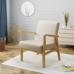 GDFStudio GDF Studio Isaac Mid Century Modern Fabric Club Chair, Ivory/Walnut 11 GDFStudio GDF Studio Isaac Mid Century Modern Fabric Club Chair, Ivory/Walnut -GDF sofa Shop d5b1a44e039c2e02 0012 w800 h800 b0 p0