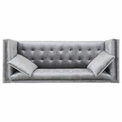 GDFStudio Fisher Glam 3-Seater Velvet Sofa, Smoke Gray/Silver -GDF sofa Shop d671b0160f9072e1 5337 w800 h800 b1 p0