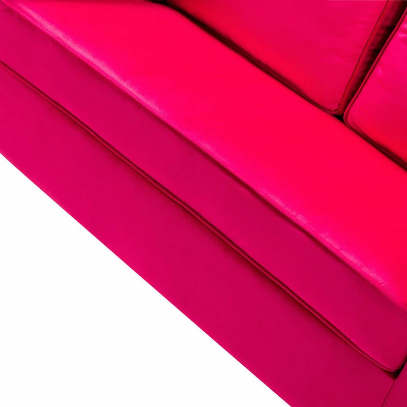 Karat Home Upholstered Sofa With Loose Back, Fushia 7 Karat Home Upholstered Sofa With Loose Back, Fushia - Image 5