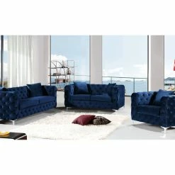 Meridian Furniture Scarlett Navy Velvet Loveseat -GDF sofa Shop d6e10cfc027412de 6419 w800 h800 b0 p0