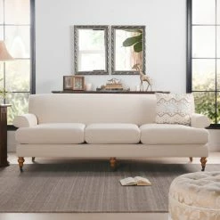 Jennifer Taylor Home Alana 88" Lawson 3-Seater Sofa, Sky Neutral Beige Polyester -GDF sofa Shop d701b71403e2921d 0328 w800 h800 b0 p0