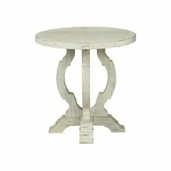 Coast To Coast Imports, LLC Coast To Coast Orchard Park Accent Table With White Rub Finish 22519