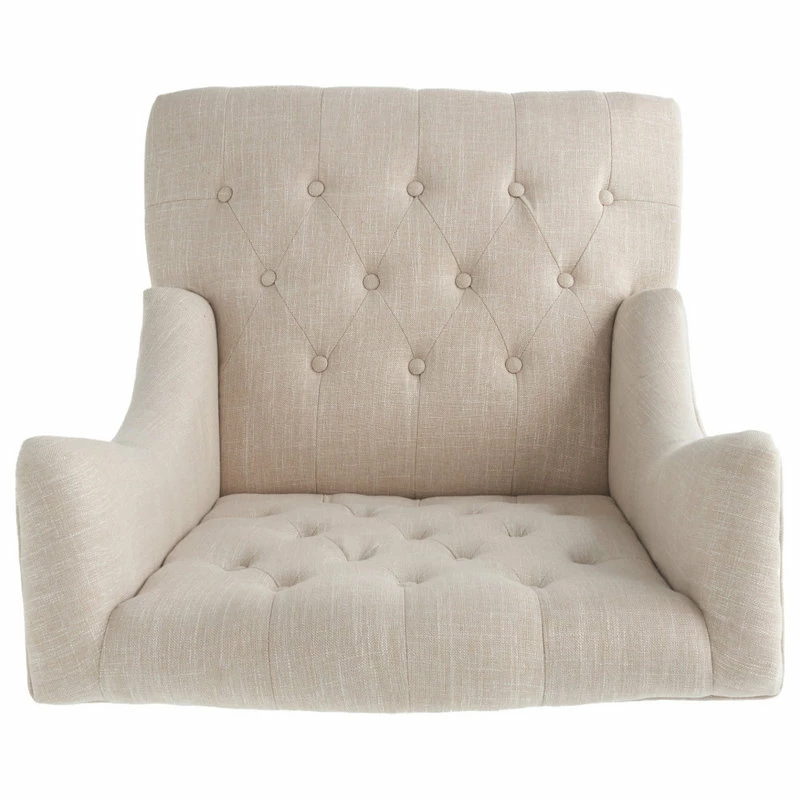 GDFStudio GDF Studio Clarice Tall Wingback Tufted Fabric Accent Chair, Light Beige 13 GDFStudio GDF Studio Clarice Tall Wingback Tufted Fabric Accent Chair, Light Beige - Image 11