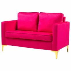 Karat Home Upholstered Sofa With Loose Back, Fushia