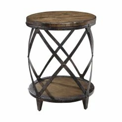 Magnussen Home Furnishings Magnussen Pinebrook Round Accent Table In Distressed Pine