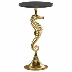 Brimfield & May Coastal Gold Aluminum Accent Table 80873