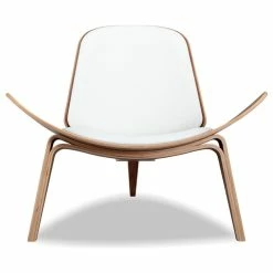 Kardiel Tripod Plywood Modern Lounge Chair, Genuine Italian Leather, Wihte Seat, Walnut -GDF sofa Shop d8a163d20c6ca096 4710 w800 h800 b1 p0