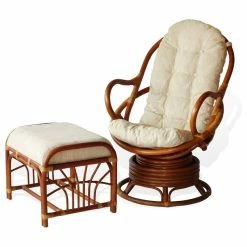 SK New Interiors Ottoman Footstool Handmade ECO Natural Rattan Wicker With Cream Cushion, Colonia -GDF sofa Shop d9a152510b50b9b2 2077 w800 h800 b1 p0