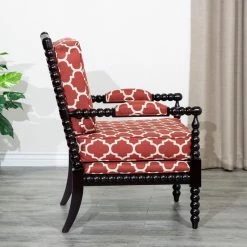 DTY Indoor Living Silverthorne Spindle Chair, Espresso/Red Moroccan Tile -GDF sofa Shop d9b139ef0f62733c 8035 w800 h800 b0 p0