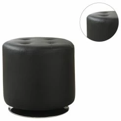 Coaster Home Furnishings Round Leatherette Upholstered Ottoman, Black 11 Coaster Home Furnishings Round Leatherette Upholstered Ottoman, Black -GDF sofa Shop d9b1b0e301ef0c3e 0371 w800 h800 b1 p0
