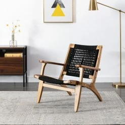 Boraam Industries, Inc. Boraam Harrison Woven Chair, Black And Oak -GDF sofa Shop d9f192e7007751b9 7667 w800 h800 b0 p0