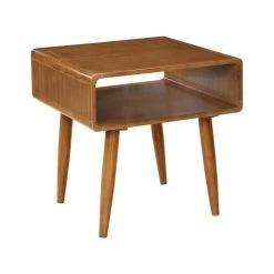 Boraam Industries, Inc. Alborg End Table [Zebra Series], Rich Walnut