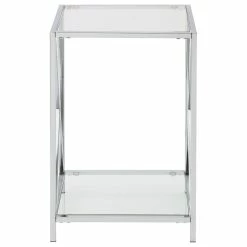 Convenience Concepts Oxford Chrome End Table With Shelf
