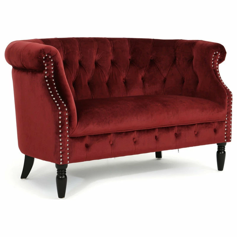 GDFStudio Melaina Tufted Chesterfield Velvet Loveseat With Scrolled Arms 3 GDFStudio Melaina Tufted Chesterfield Velvet Loveseat With Scrolled Arms