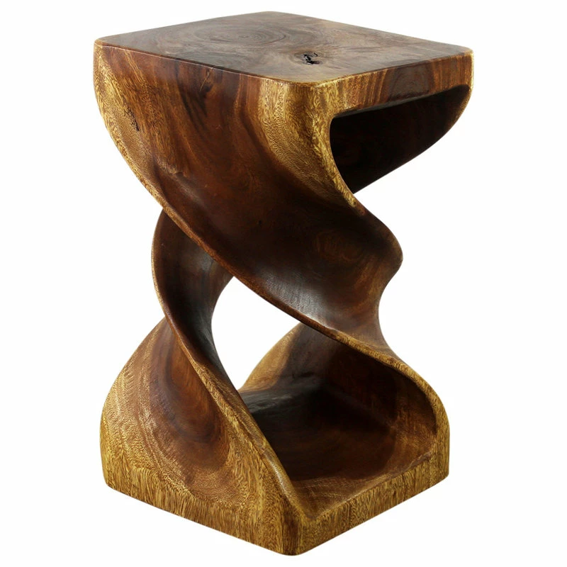 Kammika Import Export Co., Ltd (Thailand) Haussmann® Wood Double Twist Stool Table 12 In SQ X 20 In H Walnut Oil 5 Kammika Import Export Co., Ltd (Thailand) Haussmann® Wood Double Twist Stool Table 12 In SQ X 20 In H Walnut Oil - Image 4