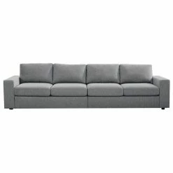 Lilola Home Jules 4 Seater Sofa, Light Gray Linen