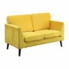Domain Industries Inc. Lexicon Tolley Velvet Loveseat In Yellow