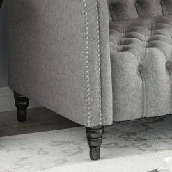 GDFStudio Edgar Traditional Chesterfield Sofa With Tufted Cushions, Gray, Black -GDF sofa Shop dda1fe4e0f931ec3 8264 w800 h800 b0 p0