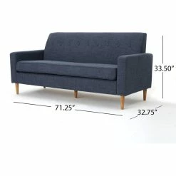 GDFStudio GDF Studio Stratford Mid Century Modern Fabric 3-Seat Sofa, Dark Blue -GDF sofa Shop de2108e801e52983 4484 w800 h800 b1 p0