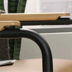 Sauder Boulevard Cafe Faux Leather Upholstered Accent Chair In Camel And Black -GDF sofa Shop de5102bc0f6ad44c 4343 w800 h800 b0 p0