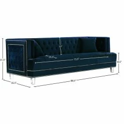 Meridian Furniture Lucas Velvet Sofa, Navy -GDF sofa Shop de71fc3302740df7 9117 w800 h800 b1 p0