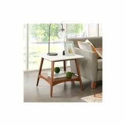 Olliix Madison Park Parker Mid-Century Modern Natural Wood Accent Table, Pecan, End Table -GDF sofa Shop df411ba103238294 1881 w800 h800 b0 p0