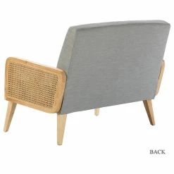 Karat Home Wicker Arm Loveseat, Pewter -GDF sofa Shop df81857200938890 1287 w800 h800 b1 p0