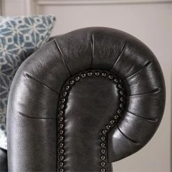 Bowery Hill Traditional Gray Leather Chesterfield Sofa In Grey -GDF sofa Shop e1116a5a0d682438 3392 w800 h800 b0 p0