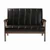 Baxton Studio Nikko Faux Leather Wooden 2-Seater Loveseat, Dark Brown -GDF sofa Shop e121119b0065ead5 0266 w800 h800 b1 p0
