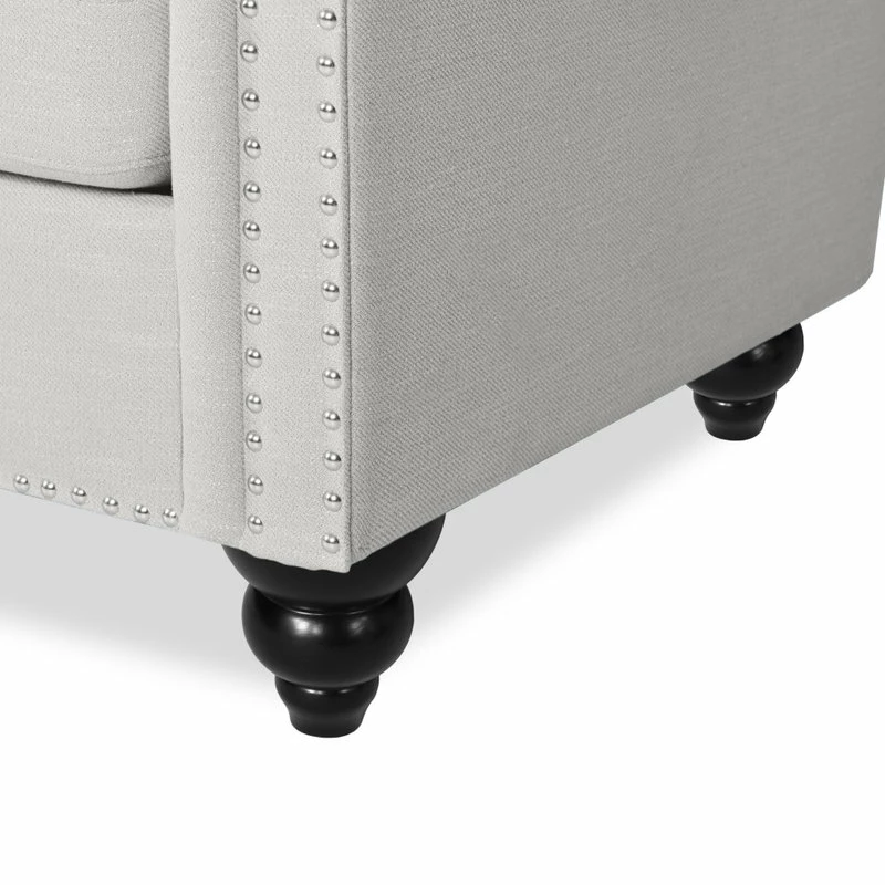 GDFStudio Spencer Tufted Chesterfield Fabric 3 Seater Sofa 9 GDFStudio Spencer Tufted Chesterfield Fabric 3 Seater Sofa - Image 7