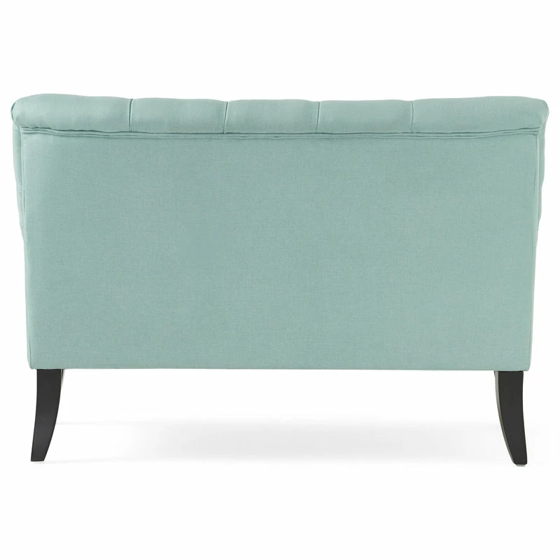 GDFStudio GDF Studio Nicoletta Tufted Fabric Settee Loveseat, Light Mint Blue 10 GDFStudio GDF Studio Nicoletta Tufted Fabric Settee Loveseat, Light Mint Blue - Image 8