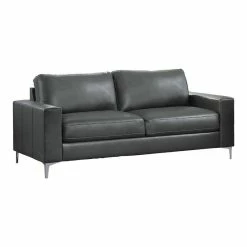 Domain Industries Inc. Lexicon Iniko Contemporary Faux Leather Sofa In Gray